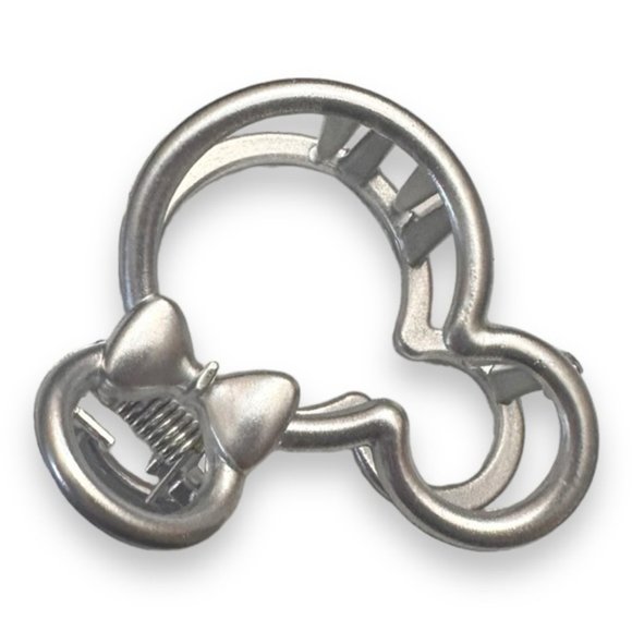 🆕 NWT Disney Minnie Mouse Hair Clip Frosted Silvertone - Picture 3 of 6